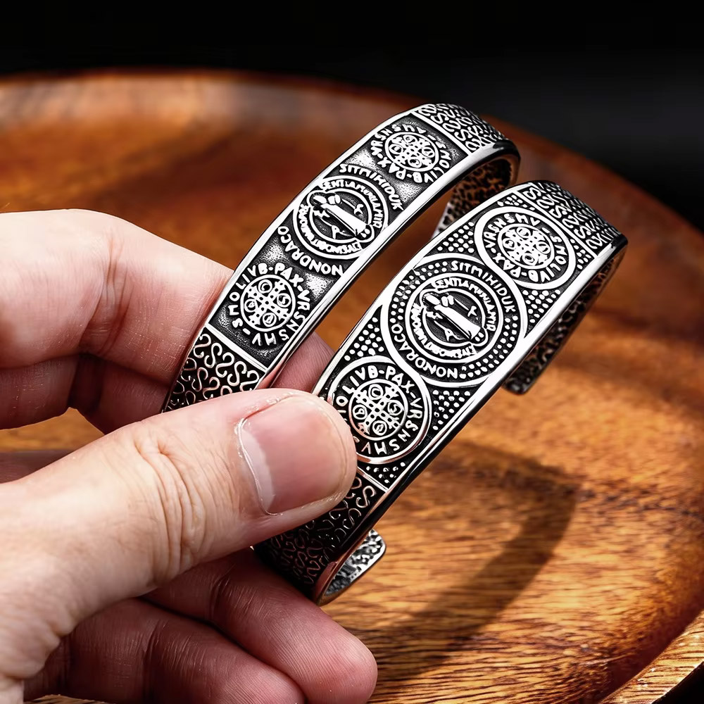 Vintage Collector - Bracciale vintage in acciaio inossidabile con