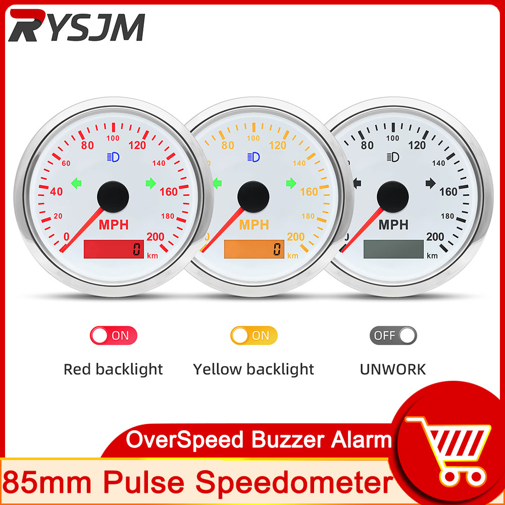 Analog Meter Gauge - 125 200 MPH KMH 85mm Tachimetro